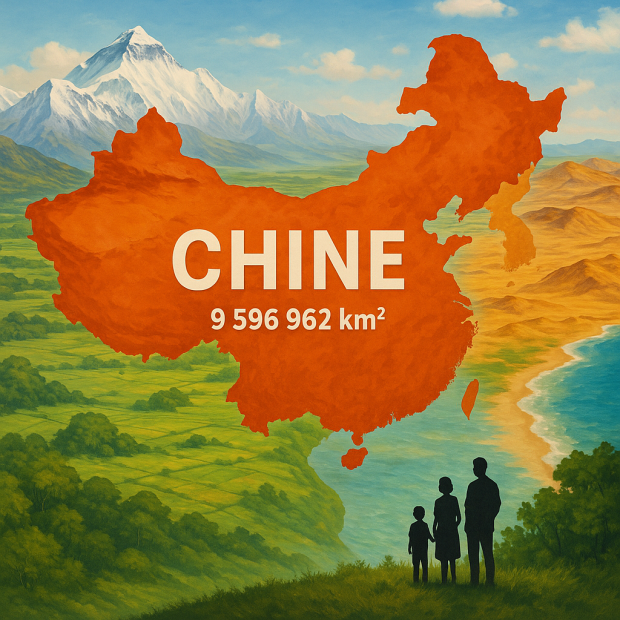 Découvrez la superficie impressionnante de la Chine en un clin d'œil